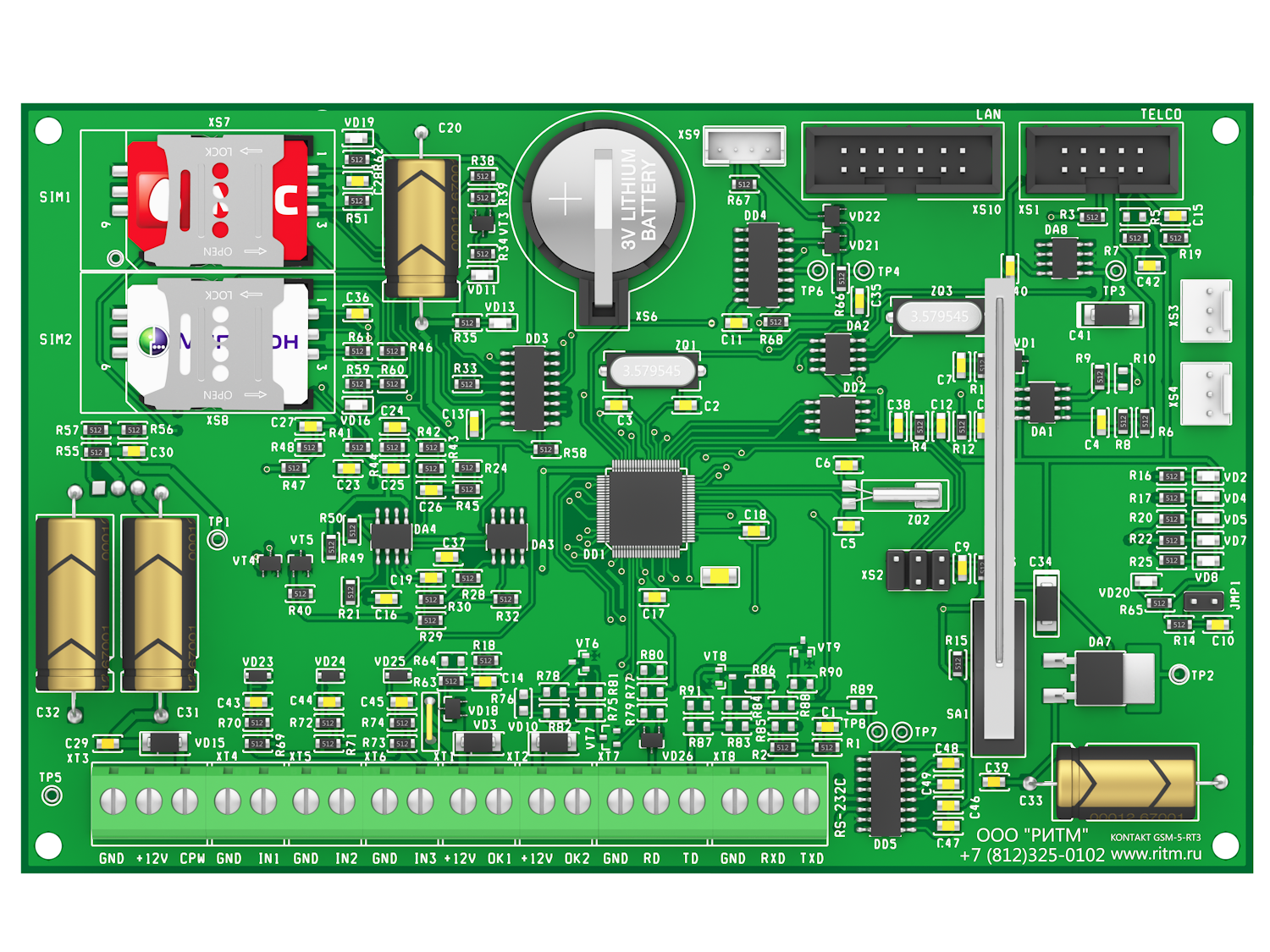 Панель контрольная Контакт GSM-5-RT3 для Болида