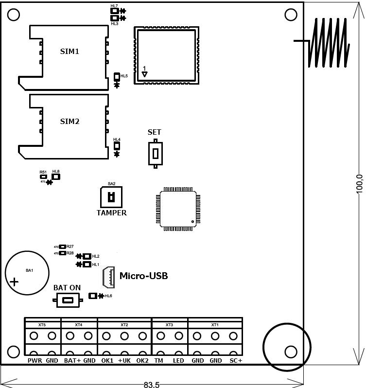 Прибор охранный Mega Light 433 в корпусе