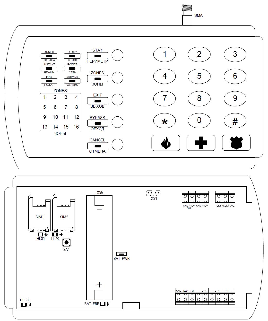 Прибор охранный «Контакт GSM-9K» в.2