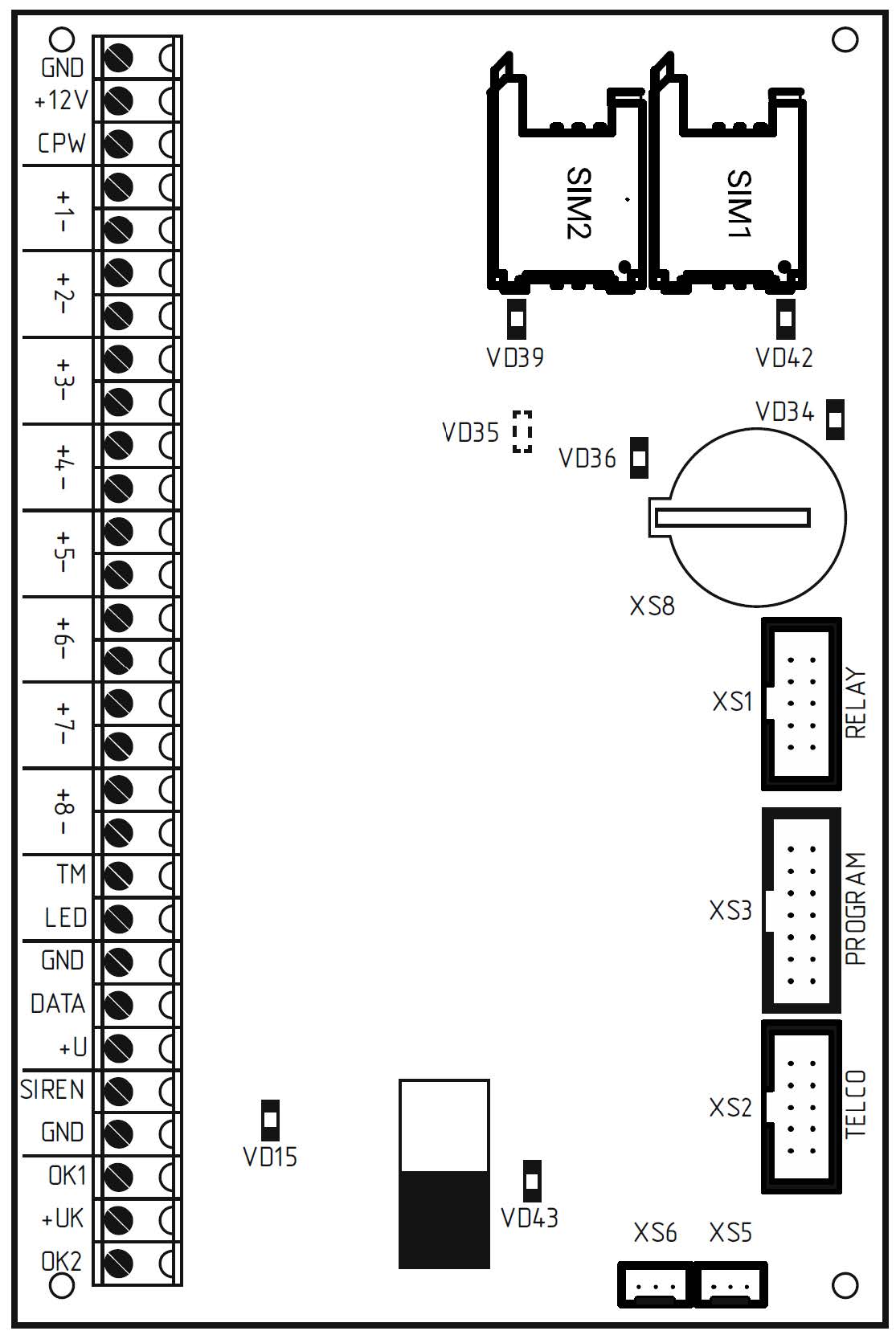 Панель охранно-пожарная „Контакт GSM-5-2 (без голоса) RITM.LINK“ с контролем АКБ